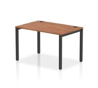 Impulse Bench Single Row 1200 Black Frame Office Bench Desk Walnut