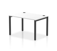 Impulse Bench Single Row 1200 Black Frame Office Bench Desk White