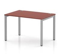 Impulse Bench Single Row 1200 Silver Frame Office Bench Desk Brick Red