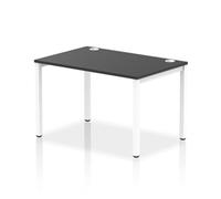 Impulse Bench Single Row 1200 White Frame Office Bench Desk Black