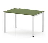 Impulse Bench Single Row 1200 White Frame Office Bench Desk Moss Green