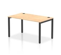 Impulse Bench Single Row 1400 Black Frame Office Bench Desk Maple