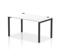 Impulse Bench Single Row 1400 Black Frame Office Bench Desk White