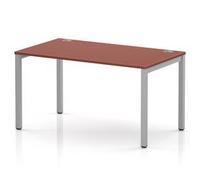 Impulse Bench Single Row 1400 Silver Frame Office Bench Desk Brick Red