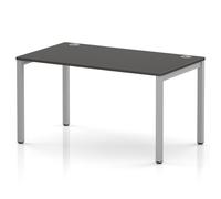 Impulse Bench Single Row 1400 Silver Frame Office Bench Desk Carbon Grey