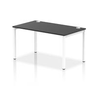 Impulse Bench Single Row 1400 White Frame Office Bench Desk Black