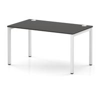 Impulse Bench Single Row 1400 White Frame Office Bench Desk Carbon Grey