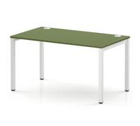 Impulse Bench Single Row 1400 White Frame Office Bench Desk Moss Green