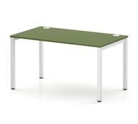 Impulse Bench Single Row 1400 White Frame Office Bench Desk Moss Green