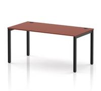 Impulse Bench Single Row 1600 Black Frame Office Bench Desk Brick Red