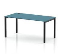Impulse Bench Single Row 1600 Black Frame Office Bench Desk Dark Teal