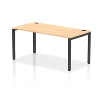 Impulse Bench Single Row 1600 Black Frame Office Bench Desk Maple