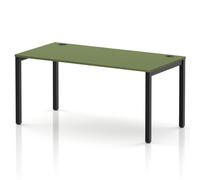 Impulse Bench Single Row 1600 Black Frame Office Bench Desk Moss Green