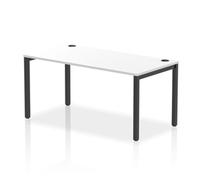 Impulse Bench Single Row 1600 Black Frame Office Bench Desk White