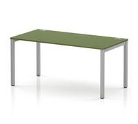 Impulse Bench Single Row 1600 Silver Frame Bench Desk Moss Green