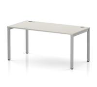 Impulse Bench Single Row 1600 Silver Frame Office Bench Desk Dove Grey