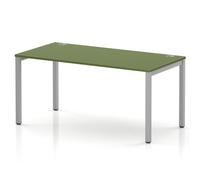 Impulse Bench Single Row 1600 Silver Frame Office Bench Desk Moss Green