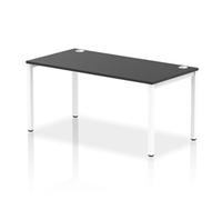 Impulse Bench Single Row 1600 White Frame Office Bench Desk Black