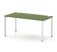Impulse Bench Single Row 1600 White Frame Office Bench Desk Moss Green