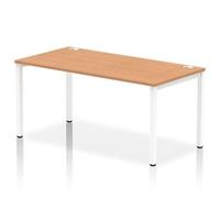 Impulse Bench Single Row 1600 White Frame Office Bench Desk Oak