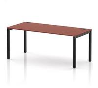 Impulse Bench Single Row 1800 Black Frame Office Bench Desk Brick Red