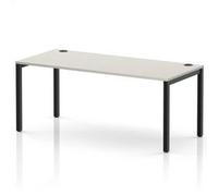 Impulse Bench Single Row 1800 Black Frame Office Bench Desk Dove Grey