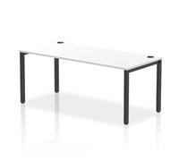 Impulse Bench Single Row 1800 Black Frame Office Bench Desk White