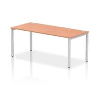Impulse Bench Bench Single Row 1800 Silver Frame Office Bench Desk Beech