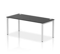 Impulse Bench Single Row 1800mm Silver Frame Office Bench Desk Black