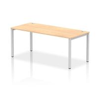 Impulse Bench Single Row 1800 Silver Frame Office Bench Desk Maple