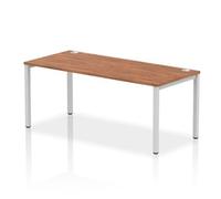 Impulse Bench Bench Single Row 1800 Silver Frame Office Bench Desk Walnut
