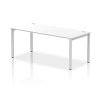 Impulse Bench Single Row 1800 Silver Frame Office Bench Desk White