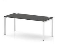 Impulse Bench Single Row 1800 White Frame Bench Desk Carbon Grey