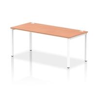 Impulse Bench Single Row 1800 White Frame Office Bench Desk Beech