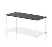 Impulse Bench Single Row 1800mm White Frame Office Bench Desk Black