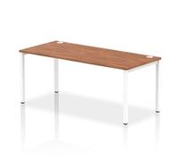 Impulse Bench Single Row 1800 White Frame Office Bench Desk Walnut