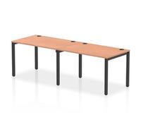 Impulse Bench Single Row 2 Person 1200 Black Frame Bench Desk Beech