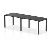 Impulse Bench Single Row 2 Person 1200mm Black Frame Office Bench Desk Black