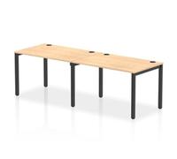 Impulse Bench Single Row 2 Person 1200 Black Frame Bench Desk Maple