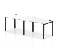 Impulse Bench Single Row 2 Person 1200 Black Frame Bench Desk White