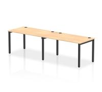 Impulse Bench Single Row 2 Person 1400 Black Frame Office Bench Desk Maple