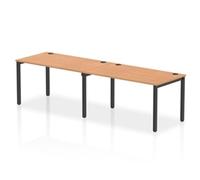 Impulse Bench Single Row 2 Person 1400 Black Frame Bench Desk Oak