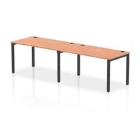 Impulse Bench Single Row 2 Person 1400 Black Frame Office Bench Desk Beech