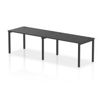 Impulse Bench Single Row 2 Person 1400 Black Frame Office Bench Desk Black