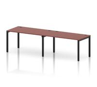 Impulse Bench Single Row 2 Person 1400 Black Frame Office Bench Desk Brick Red