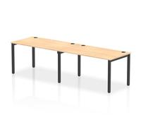 Impulse Bench Single Row 2 Person 1400 Black Frame Office Bench Desk Maple