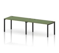 Impulse Bench Single Row 2 Person 1400 Black Frame Office Bench Desk Moss Green