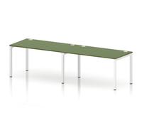 Impulse Bench Single Row 2 Person 1400 White Frame Office Bench Desk Moss Green