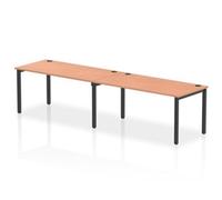 Impulse Bench Single Row 2 Person 1600 Black Frame Bench Desk Beech