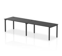 Impulse Bench Single Row 2 Person 1600mm Black Frame Office Bench Desk Black